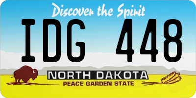 ND license plate IDG448