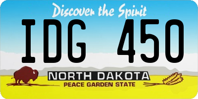 ND license plate IDG450