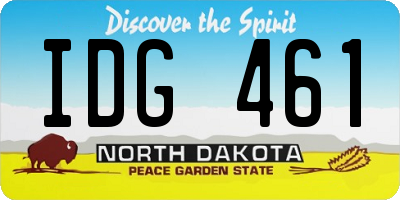 ND license plate IDG461