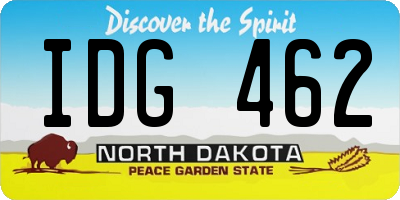 ND license plate IDG462