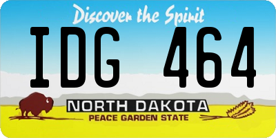ND license plate IDG464