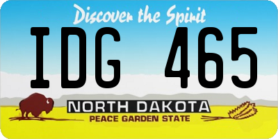 ND license plate IDG465