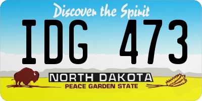 ND license plate IDG473