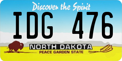 ND license plate IDG476