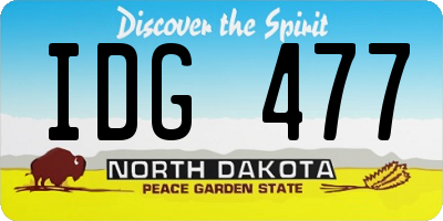 ND license plate IDG477