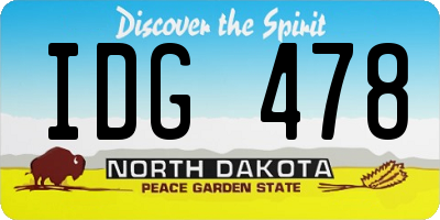 ND license plate IDG478