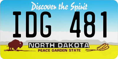 ND license plate IDG481