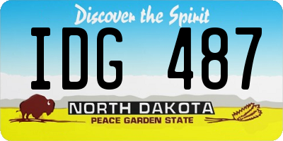 ND license plate IDG487