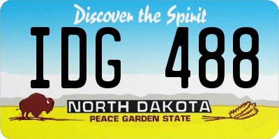 ND license plate IDG488