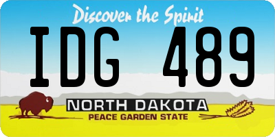 ND license plate IDG489