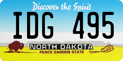 ND license plate IDG495