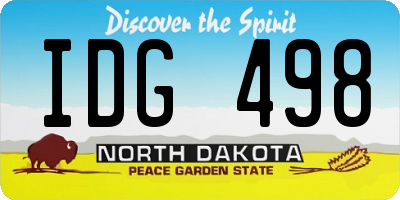 ND license plate IDG498