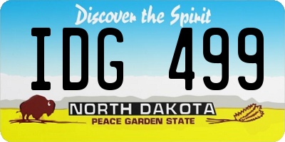 ND license plate IDG499