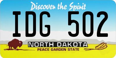 ND license plate IDG502