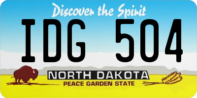 ND license plate IDG504