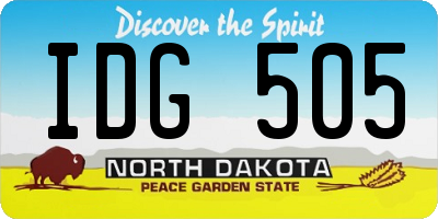 ND license plate IDG505
