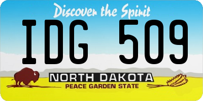 ND license plate IDG509