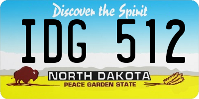 ND license plate IDG512