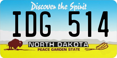 ND license plate IDG514