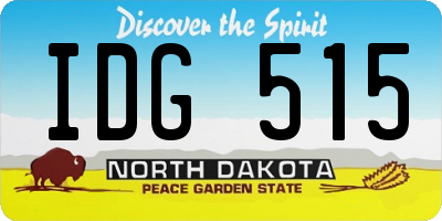 ND license plate IDG515