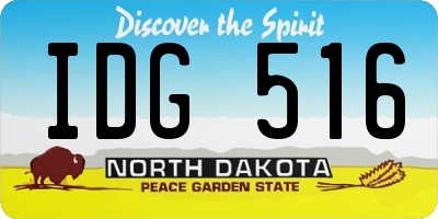 ND license plate IDG516