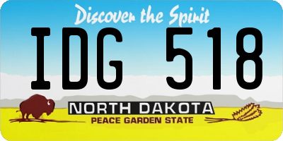 ND license plate IDG518