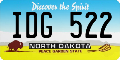 ND license plate IDG522