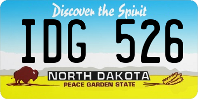 ND license plate IDG526
