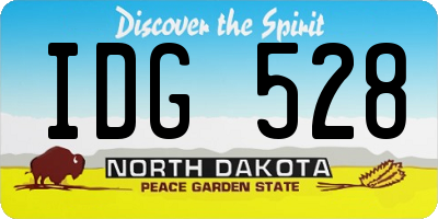 ND license plate IDG528