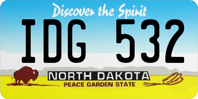 ND license plate IDG532