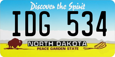 ND license plate IDG534