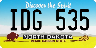 ND license plate IDG535