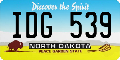 ND license plate IDG539