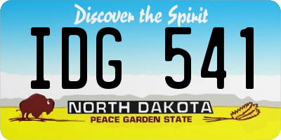ND license plate IDG541