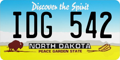 ND license plate IDG542