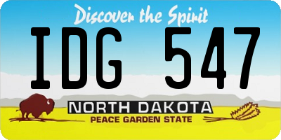 ND license plate IDG547