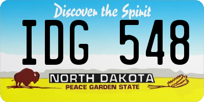 ND license plate IDG548