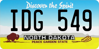 ND license plate IDG549