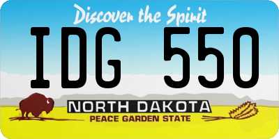 ND license plate IDG550