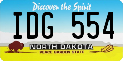 ND license plate IDG554