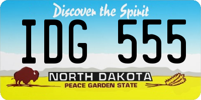 ND license plate IDG555