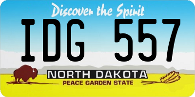 ND license plate IDG557