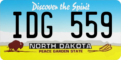 ND license plate IDG559
