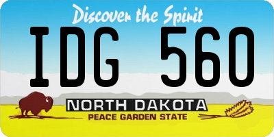 ND license plate IDG560