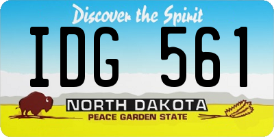 ND license plate IDG561