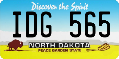 ND license plate IDG565