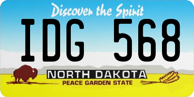 ND license plate IDG568