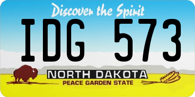ND license plate IDG573