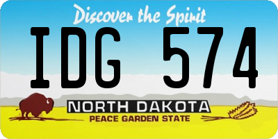ND license plate IDG574