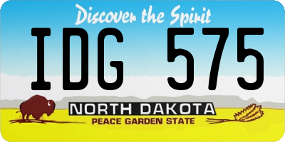 ND license plate IDG575
